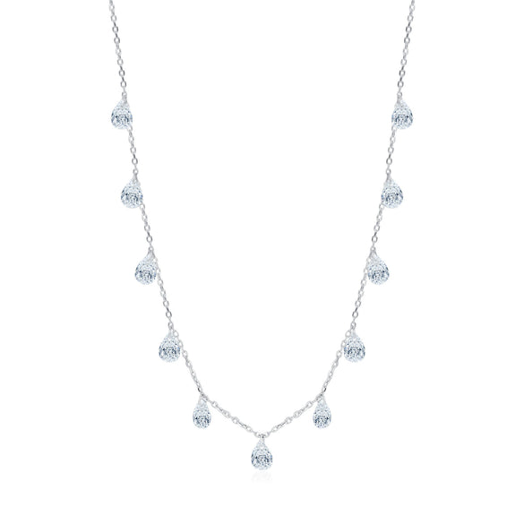 Wholesale Necklace 925 Sterling Silver Dropshaped Diamond Allmatching Women's Clavicle Chain