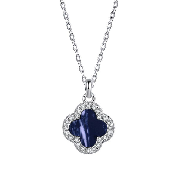 Wholesale Necklace 925 Sterling Silver Flower Clover Electroplated Women's Fashion