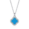 Wholesale Necklace 925 Sterling Silver Flower Clover Electroplated Women's Fashion