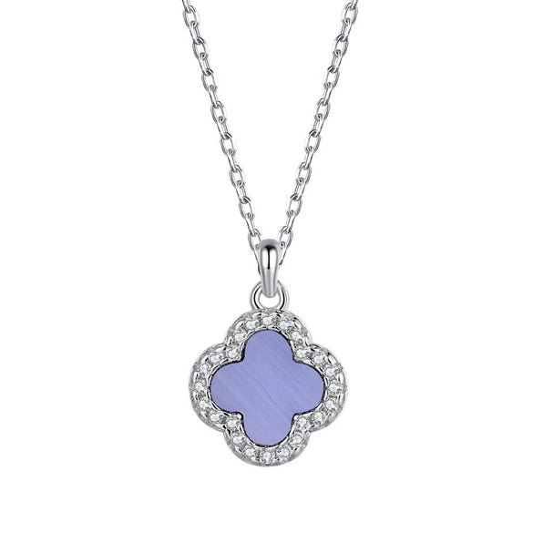 Wholesale Necklace 925 Sterling Silver Flower Clover Electroplated Women's Fashion
