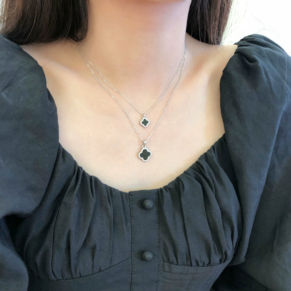 Wholesale Necklace 925 Sterling Silver Flower Clover Electroplated Women's Fashion