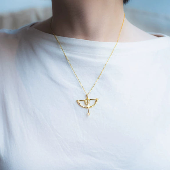 Wholesale Necklace 925 Sterling Silver Geometric Cupid's Arrow Electroplated