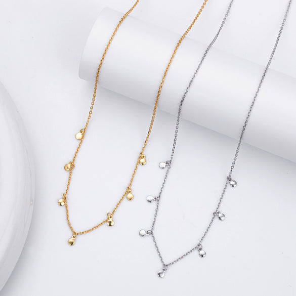 Wholesale Necklace 925 Sterling Silver Geometric Disc Electroplated O Word Chain For Women