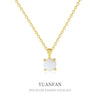 Wholesale Necklace 925 Sterling Silver Geometric Fourclaw Opal Electroplated Women's