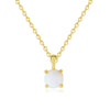 Wholesale Necklace 925 Sterling Silver Geometric Fourclaw Opal Electroplated Women's