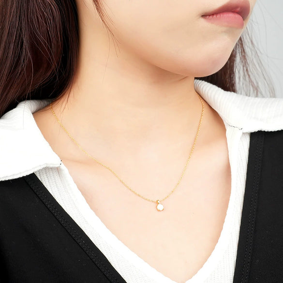 Wholesale Necklace 925 Sterling Silver Geometric Fourclaw Opal Electroplated Women's