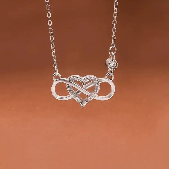Wholesale Necklace 925 Sterling Silver Geometric Love Infinite Pendant Ochain Electroplated For Women