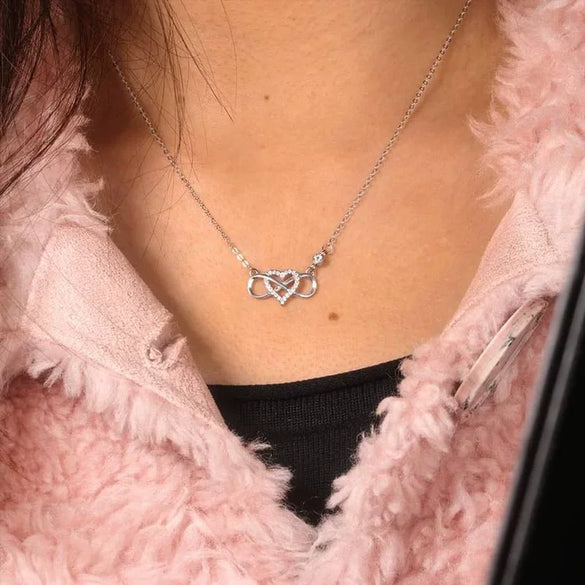 Wholesale Necklace 925 Sterling Silver Geometric Love Infinite Pendant Ochain Electroplated For Women