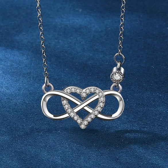 Wholesale Necklace 925 Sterling Silver Geometric Love Infinite Pendant Ochain Electroplated For Women