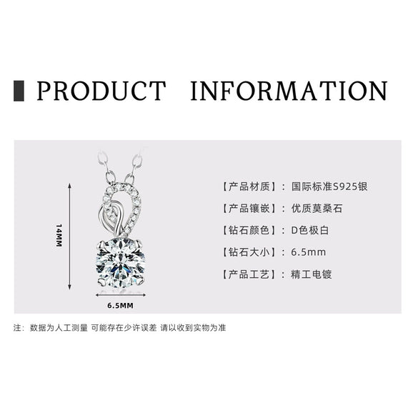 Wholesale Necklace 925 Sterling Silver Geometric Pendant Set With Diamonds Minimalist Style For Women