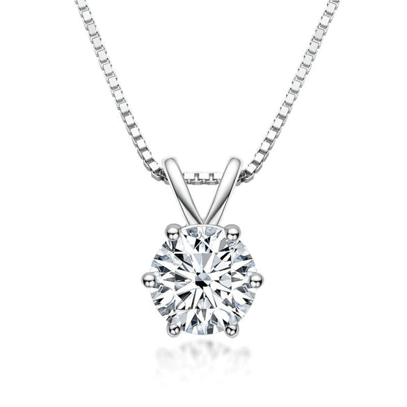 Wholesale Necklace 925 Sterling Silver Geometric Pendant Set With Diamonds Minimalist Style For Women