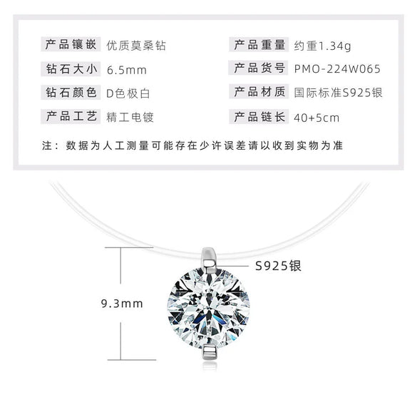 Wholesale Necklace 925 Sterling Silver Geometric Pendant Set With Diamonds Minimalist Style For Women
