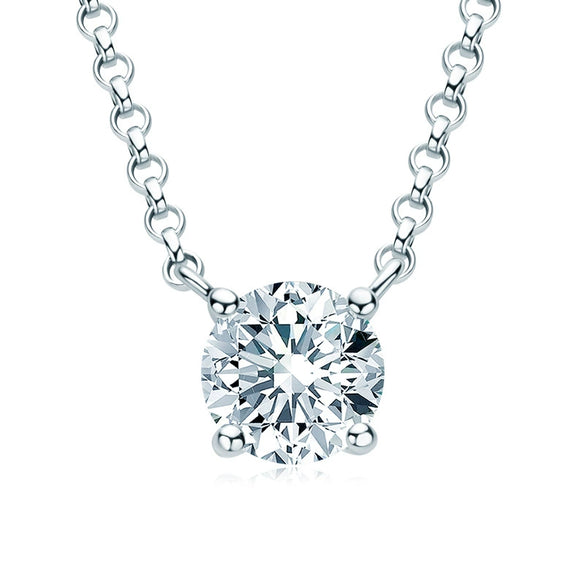 Wholesale Necklace 925 Sterling Silver Geometric Pendant Set With Diamonds Minimalist Style For Women