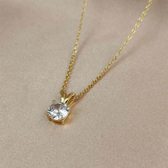 Wholesale Necklace 925 Sterling Silver Goldplated Single Diamond Set Eight Hearts And Eight Arrows Zircon Drop Shape Women's