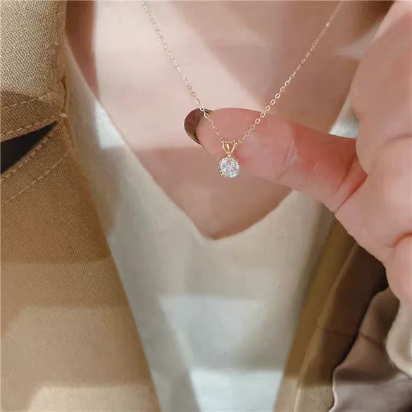 Wholesale Necklace 925 Sterling Silver Goldplated Single Diamond Set Eight Hearts And Eight Arrows Zircon Drop Shape Women's