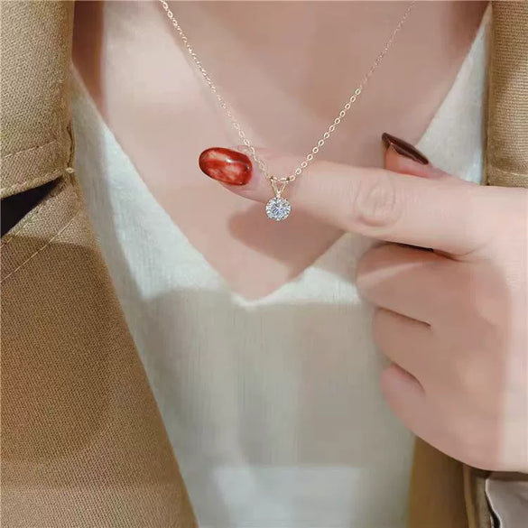 Wholesale Necklace 925 Sterling Silver Goldplated Single Diamond Set Eight Hearts And Eight Arrows Zircon Drop Shape Women's