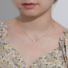Wholesale Necklace 925 Sterling Silver Heartshaped Diamond Zircon Women's Fashion Cross Chain