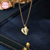 Wholesale Necklace 925 Sterling Silver Heartshaped Retro Light Luxury Electroplated Pendant Clavicle Chain For Women