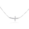 Wholesale Necklace 925 Sterling Silver Horizontal Cross Inlaid Zircon Geometric Style For Women