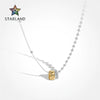 Wholesale Necklace 925 Sterling Silver Irregular Ballpoint Chain Double Ring Diamond Pendant Light Luxury Geometric Electroplating For Women