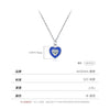 Wholesale Necklace 925 Sterling Silver Klein Blue Enamel Heart Shape Pendant Clavicle Chain For Women Sweet Cool Style