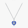 Wholesale Necklace 925 Sterling Silver Klein Blue Enamel Heart Shape Pendant Clavicle Chain For Women Sweet Cool Style