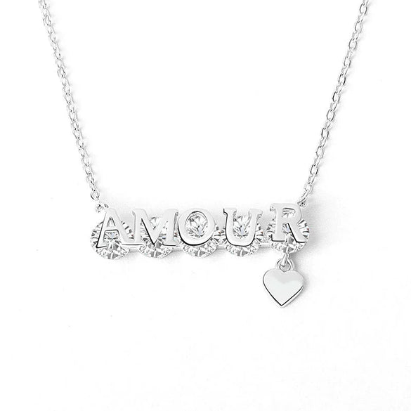 Wholesale Necklace 925 Sterling Silver Letter Pendant Electroplating For Female And Couple