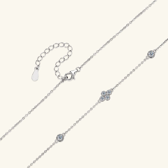Wholesale Necklace 925 Sterling Silver Moissanite Fourleaf Clover Electroplating Ochain