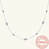 Wholesale Necklace 925 Sterling Silver Moissanite Fourleaf Clover Electroplating Ochain