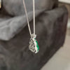 Wholesale Necklace 925 Sterling Silver Natural Green Chalcedony Gourd Pendant Ochain Electroplated Geometric Style For Women