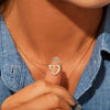 Wholesale Necklace 925 Sterling Silver Overlapping Double Hollow Heart Geometric Electroplated Ochain For Women