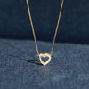 Wholesale Necklace 925 Sterling Silver Overlapping Double Hollow Heart Geometric Electroplated Ochain For Women