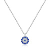 Wholesale Necklace 925 Sterling Silver Round Blue Eyes Zircon Inlaid Clavicle Chain For Women