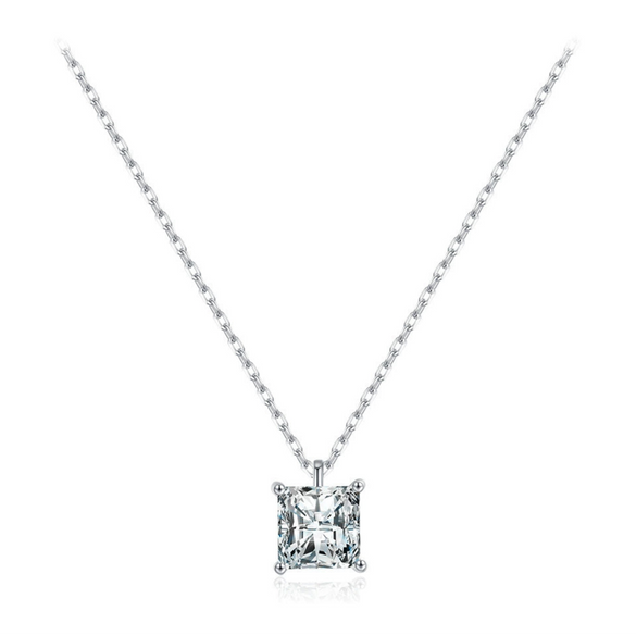 Wholesale Necklace 925 Sterling Silver Square Zircon Light Luxury Geometric Style For Women