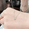 Wholesale Necklace 925 Sterling Silver U Shaped Horseshoe Pendant 14K Gold Plated O Chain For Women With Diamond Design And Letter Number Text Styling