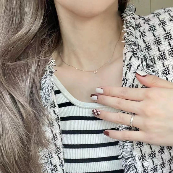 Wholesale Necklace 925 Sterling Silver U Shaped Horseshoe Pendant 14K Gold Plated O Chain For Women With Diamond Design And Letter Number Text Styling