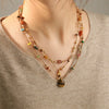 Wholesale Necklace Tiger's Eye Stone Green Stone Malachite Rope Stainless Steel Geometric Handmade Women's Retro Light Luxury