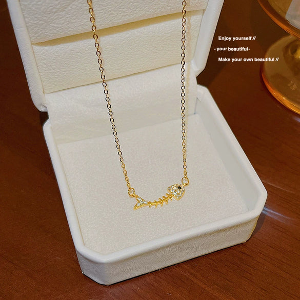 Wholesale Necklace Titanium Steel Animals Zodiac Inlaid Zircon Pendant For Women