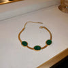 Wholesale Necklace Titanium Steel Blade Chain Mixed Gem Inlay Geometric Electroplating For Women
