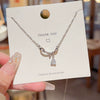 Wholesale Necklace Titanium Steel Bow Zirconia Mixed Gemstone Setting For Women