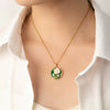Wholesale Necklace Titanium Steel Copper Inlaid Pearl Threedimensional Flower 18K Gold Plated Electroplating For Women