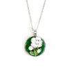 Wholesale Necklace Titanium Steel Copper Inlaid Pearl Threedimensional Flower 18K Gold Plated Electroplating For Women