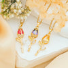 Wholesale Necklace Titanium Steel Copper Real Gold Plated Sweet Rose Pattern Chain For Women