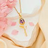 Wholesale Necklace Titanium Steel Copper Real Gold Plated Sweet Rose Pattern Chain For Women