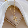 Wholesale Necklace Titanium Steel Cross Geometric Style Copper Pendant