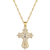 Wholesale Necklace Titanium Steel Cross Geometric Style Copper Pendant