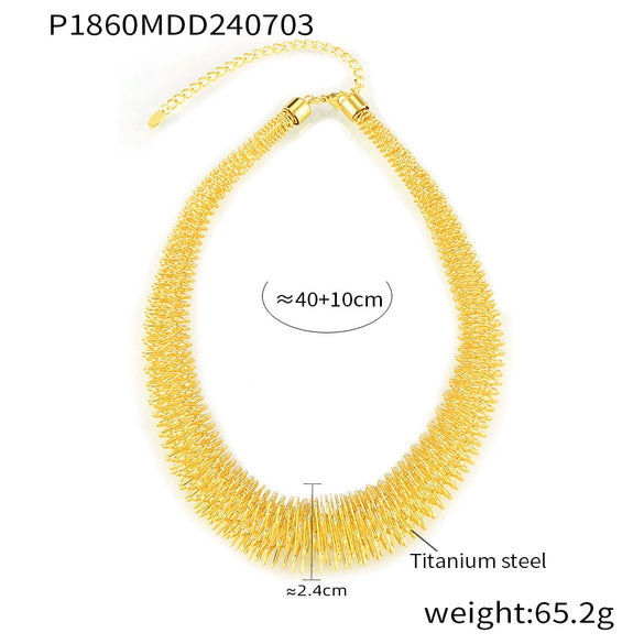 Wholesale Necklace 316L Stainless Steel Geometric Gold Plated Hiphop Style