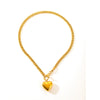 Wholesale Necklace Titanium Steel Geometric Hollow Heart Style Box Chain Ot Buckle Non Fading For Women