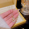 Wholesale Necklace Titanium Steel Geometric Inlaid Zircon Light Luxury Women's Cross Chain