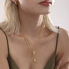 Wholesale Necklace Titanium Steel Geometric Irregular Pearl Pendant O Chain For Women Electroplating